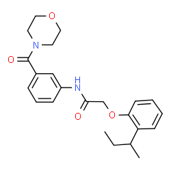 ChemSpider 2D Image | 2-(2-sec-Butylphenoxy)-N-[3-(4-morpholinylcarbonyl)phenyl]acetamide | C23H28N2O4