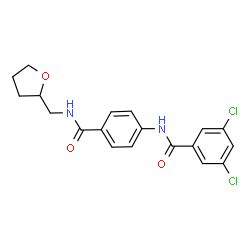 ChemSpider 2D Image | 3,5-Dichloro-N-{4-[(tetrahydro-2-furanylmethyl)carbamoyl]phenyl}benzamide | C19H18Cl2N2O3