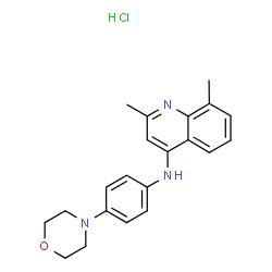 ChemSpider 2D Image | 2,8-Dimethyl-N-[4-(4-morpholinyl)phenyl]-4-quinolinamine hydrochloride (1:1) | C21H24ClN3O