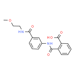ChemSpider 2D Image | 2-({3-[(2-Methoxyethyl)carbamoyl]phenyl}carbamoyl)benzoic acid | C18H18N2O5