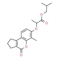 ChemSpider 2D Image | Isobutyl 2-[(6-methyl-4-oxo-1,2,3,4-tetrahydrocyclopenta[c]chromen-7-yl)oxy]propanoate | C20H24O5