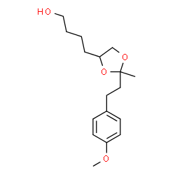 ChemSpider 2D Image | 4-{2-[2-(4-Methoxyphenyl)ethyl]-2-methyl-1,3-dioxolan-4-yl}-1-butanol | C17H26O4