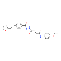 ChemSpider 2D Image | N-(4-Ethoxyphenyl)-4-oxo-4-{2-[4-(tetrahydro-2-furanylmethoxy)benzoyl]hydrazino}butanamide | C24H29N3O6