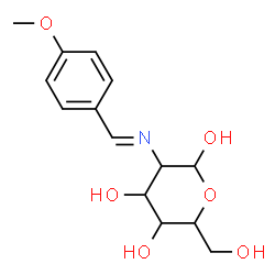 ChemSpider 2D Image | 2-Deoxy-2-[(E)-(4-methoxybenzylidene)amino]hexopyranose | C14H19NO6