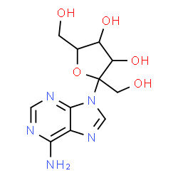 ChemSpider 2D Image | 2-(6-Amino-9H-purin-9-yl)hex-2-ulofuranosyl | C11H15N5O5