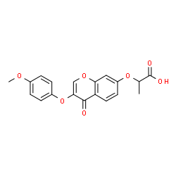 ChemSpider 2D Image | 2-{[3-(4-Methoxyphenoxy)-4-oxo-4H-chromen-7-yl]oxy}propanoic acid | C19H16O7