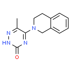 ChemSpider 2D Image | 5-(3,4-Dihydro-2(1H)-isoquinolinyl)-6-methyl-1,2,4-triazin-3(2H)-one | C13H14N4O