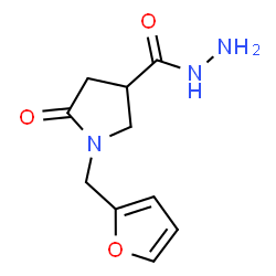 ChemSpider 2D Image | 1-(2-Furylmethyl)-5-oxo-3-pyrrolidinecarbohydrazide | C10H13N3O3