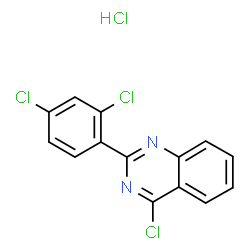 ChemSpider 2D Image | 4-Chloro-2-(2,4-dichlorophenyl)quinazoline hydrochloride (1:1) | C14H8Cl4N2