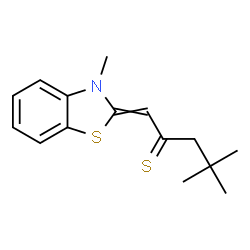 ChemSpider 2D Image | 4,4-Dimethyl-1-(3-methyl-1,3-benzothiazol-2(3H)-ylidene)-2-pentanethione | C15H19NS2