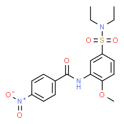ChemSpider 2D Image | N-[5-(Diethylsulfamoyl)-2-methoxyphenyl]-4-nitrobenzamide | C18H21N3O6S