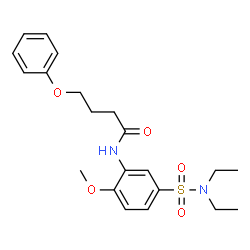 ChemSpider 2D Image | N-[5-(Diethylsulfamoyl)-2-methoxyphenyl]-4-phenoxybutanamide | C21H28N2O5S