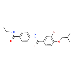 ChemSpider 2D Image | 3-Bromo-N-[4-(ethylcarbamoyl)phenyl]-4-isobutoxybenzamide | C20H23BrN2O3