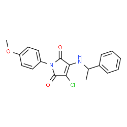 ChemSpider 2D Image | 3-Chloro-1-(4-methoxyphenyl)-4-[(1-phenylethyl)amino]-1H-pyrrole-2,5-dione | C19H17ClN2O3