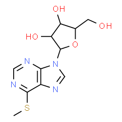 ChemSpider 2D Image | 6-(Methylsulfanyl)-9-pentofuranosyl-9H-purine | C11H14N4O4S
