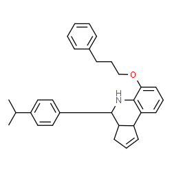 ChemSpider 2D Image | 4-(4-Isopropylphenyl)-6-(3-phenylpropoxy)-3a,4,5,9b-tetrahydro-3H-cyclopenta[c]quinoline | C30H33NO