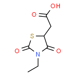 ChemSpider 2D Image | (3-Ethyl-2,4-dioxo-thiazolidin-5-yl)-acetic acid | C7H9NO4S