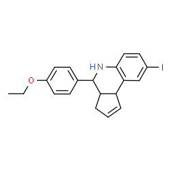 ChemSpider 2D Image | 4-(4-Ethoxyphenyl)-8-iodo-3a,4,5,9b-tetrahydro-3H-cyclopenta[c]quinoline | C20H20INO