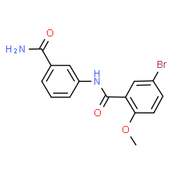 ChemSpider 2D Image | 5-Bromo-N-(3-carbamoylphenyl)-2-methoxybenzamide | C15H13BrN2O3