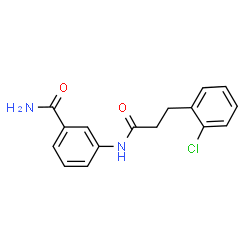 ChemSpider 2D Image | 3-{[3-(2-Chlorophenyl)propanoyl]amino}benzamide | C16H15ClN2O2