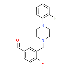 ChemSpider 2D Image | 3-{[4-(2-Fluorophenyl)-1-piperazinyl]methyl}-4-methoxybenzaldehyde | C19H21FN2O2