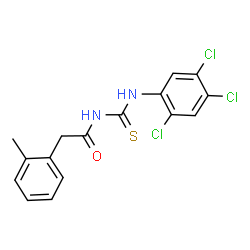 ChemSpider 2D Image | 2-(2-Methylphenyl)-N-[(2,4,5-trichlorophenyl)carbamothioyl]acetamide | C16H13Cl3N2OS
