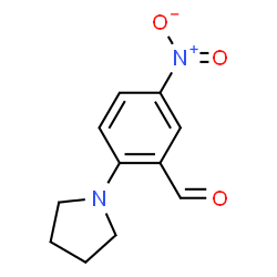 ChemSpider 2D Image | 5-nitro-2-pyrrolidin-1-ylbenzaldehyde | C11H12N2O3