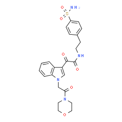 ChemSpider 2D Image | 2-{1-[2-(4-Morpholinyl)-2-oxoethyl]-1H-indol-3-yl}-2-oxo-N-[2-(4-sulfamoylphenyl)ethyl]acetamide | C24H26N4O6S
