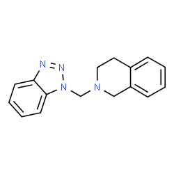 ChemSpider 2D Image | 2-(1H-Benzotriazol-1-ylmethyl)-1,2,3,4-tetrahydroisoquinoline | C16H16N4