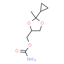 ChemSpider 2D Image | (2-Cyclopropyl-2-methyl-1,3-dioxolan-4-yl)methyl carbamate | C9H15NO4
