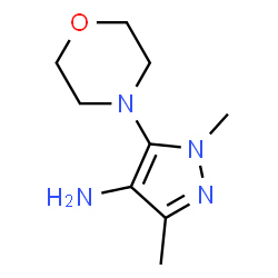 ChemSpider 2D Image | 1,3-dimethyl-5-morpholino-1H-pyrazol-4-amine | C9H16N4O