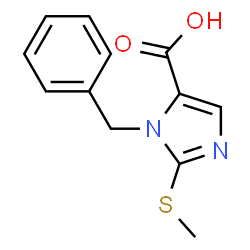 ChemSpider 2D Image | 1-Benzyl-2-(methylsulfanyl)-1H-imidazole-5-carboxylic acid | C12H12N2O2S