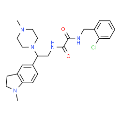 ChemSpider 2D Image | N-(2-Chlorobenzyl)-N'-[2-(1-methyl-2,3-dihydro-1H-indol-5-yl)-2-(4-methyl-1-piperazinyl)ethyl]ethanediamide | C25H32ClN5O2