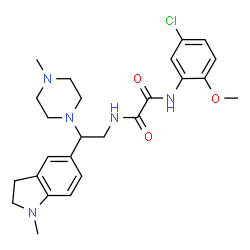 ChemSpider 2D Image | N-(5-Chloro-2-methoxyphenyl)-N'-[2-(1-methyl-2,3-dihydro-1H-indol-5-yl)-2-(4-methyl-1-piperazinyl)ethyl]ethanediamide | C25H32ClN5O3