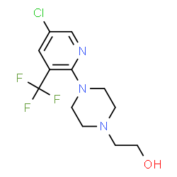 ChemSpider 2D Image | 4-[5-Chloro-3-(trifluoromethyl)-2-pyridinyl]-1-piperazineethanol | C12H15ClF3N3O