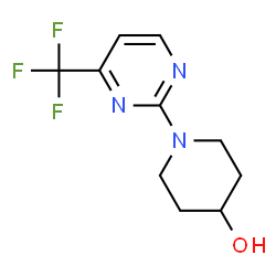 ChemSpider 2D Image | 1-(4-(Trifluoromethyl)pyrimidin-2-yl)piperidin-4-ol | C10H12F3N3O