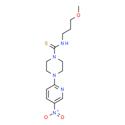 ChemSpider 2D Image | N1-(3-methoxypropyl)-4-(5-nitro-2-pyridyl)-1-piperazinecarbothioamide | C14H21N5O3S