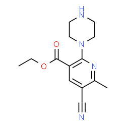 ChemSpider 2D Image | Ethyl 5-cyano-6-methyl-2-piperazinonicotinate | C14H18N4O2