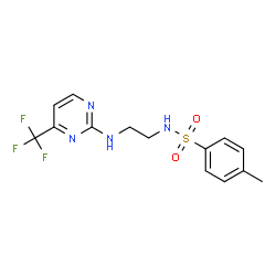 ChemSpider 2D Image | 4-Methyl-N-(2-{[4-(trifluoromethyl)-2-pyrimidinyl]amino}ethyl)benzenesulfonamide | C14H15F3N4O2S