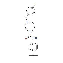 ChemSpider 2D Image | N-[4-(tert-butyl)phenyl]-4-(4-fluorobenzyl)-1,4-diazepane-1-carboxamide | C23H30FN3O