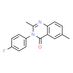 ChemSpider 2D Image | 3-(4-Fluorophenyl)-2,6-dimethyl-4(3H)-quinazolinone | C16H13FN2O