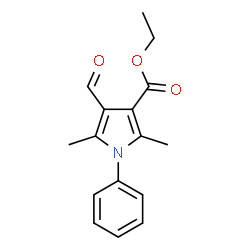 ChemSpider 2D Image | ETHYL 4-FORMYL-2,5-DIMETHYL-1-PHENYL-1H-PYRROLE-3-CARBOXYLATE | C16H17NO3