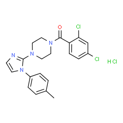 ChemSpider 2D Image | (2,4-Dichlorophenyl){4-[1-(4-methylphenyl)-1H-imidazol-2-yl]-1-piperazinyl}methanone hydrochloride (1:1) | C21H21Cl3N4O