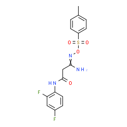 ChemSpider 2D Image | 3-Amino-N-(2,4-difluorophenyl)-3-({[(4-methylphenyl)sulfonyl]oxy}imino)propanamide | C16H15F2N3O4S
