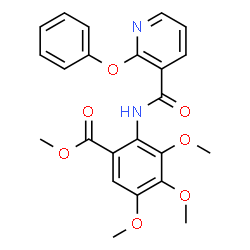 ChemSpider 2D Image | methyl 3,4,5-trimethoxy-2-{[(2-phenoxy-3-pyridyl)carbonyl]amino}benzoate | C23H22N2O7