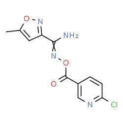 ChemSpider 2D Image | N'-{[(6-Chloro-3-pyridinyl)carbonyl]oxy}-5-methyl-1,2-oxazole-3-carboximidamide | C11H9ClN4O3