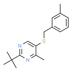 ChemSpider 2D Image | 4-Methyl-5-[(3-methylbenzyl)sulfanyl]-2-(2-methyl-2-propanyl)pyrimidine | C17H22N2S