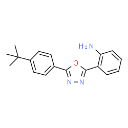 ChemSpider 2D Image | 2-[5-(4-tert-butylphenyl)-1,3,4-oxadiazol-2-yl]aniline | C18H19N3O