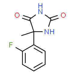 ChemSpider 2D Image | 5-(2-Fluorophenyl)-5-methyl-2,4-imidazolidinedione | C10H9FN2O2