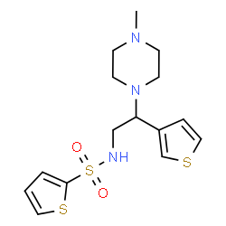 ChemSpider 2D Image | N-[2-(4-Methyl-1-piperazinyl)-2-(3-thienyl)ethyl]-2-thiophenesulfonamide | C15H21N3O2S3